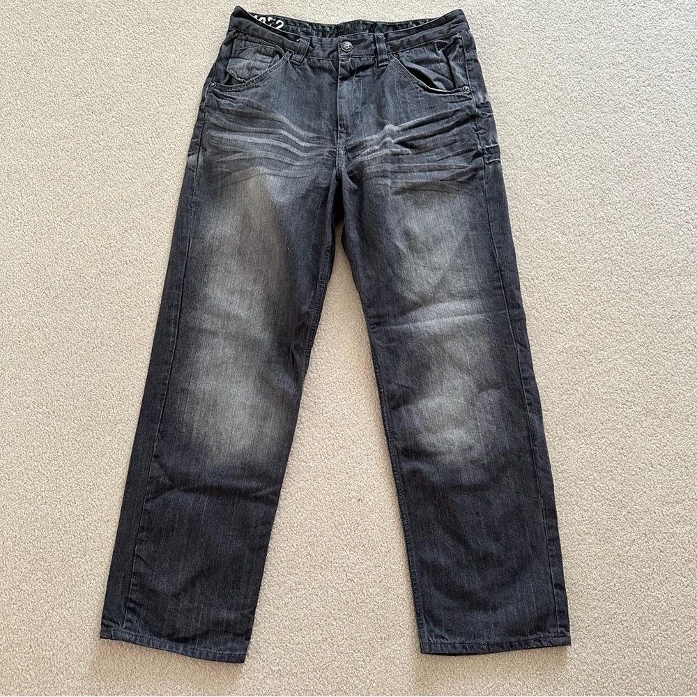Ecko Unlimited Men's Washed Black Relaxed Jeans W34